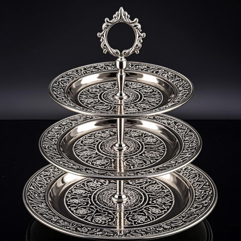 Regal Silver Three-Tier Stand