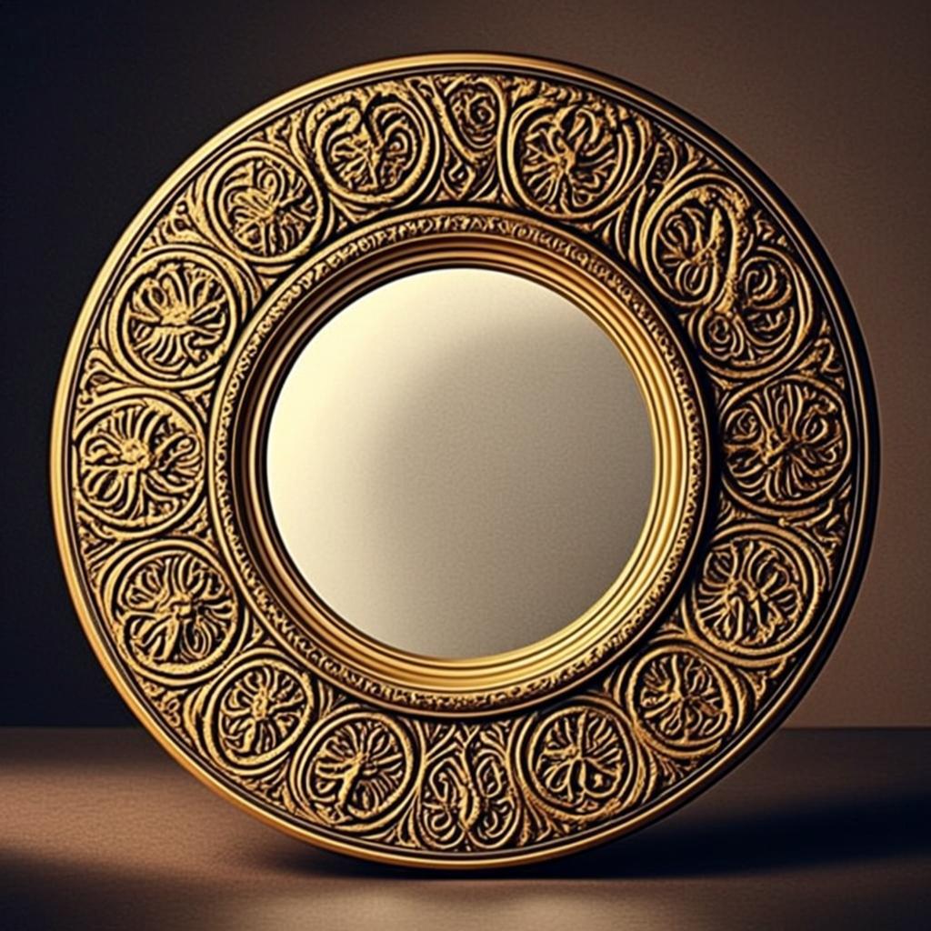 Ornate Round Wall Mirror